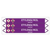 Značení potrubí, etylenglykol,3 ks, 355 × 37 mm